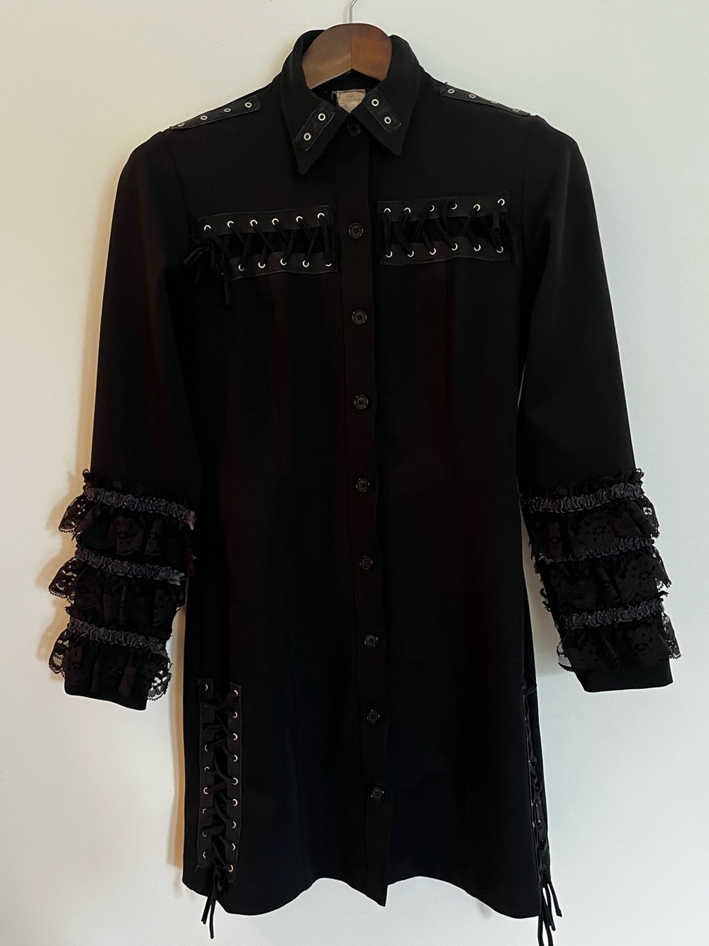Stella McCartney Black Lace-Trim Button Front Jacket